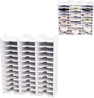 36 Slots Ink Pad Holder and Stamp Pad Storage Organizer for Stampin Up or Ranger Ink Pads Diamond Painting Tray Rack for Crafts Supply, Stackable Wall Mount