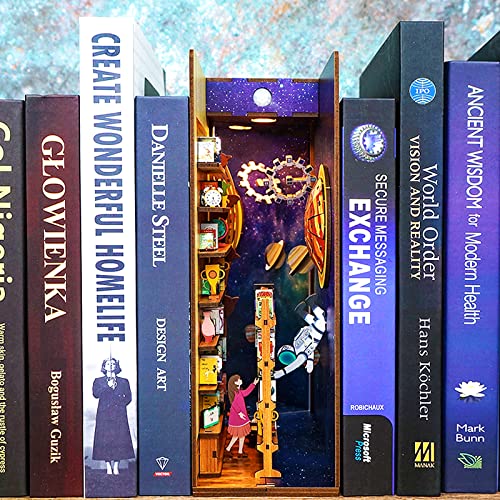 Desmond Diy Book Nook Kit, Miniature Dollhouse Kit 3D Wooden Puzzle With Sensor Light Booknook Bookshelf Insert Diorama Kit Star Crossing Tiny Alley Decor Bookshelf Kits To Build For Kids/Adults #TOP1
