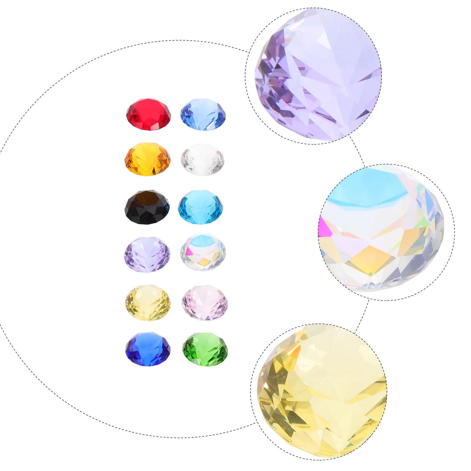 SHINEOFI Decorazione Diamanti di Cristallo in Vetro 12 Pezzi 30mm
