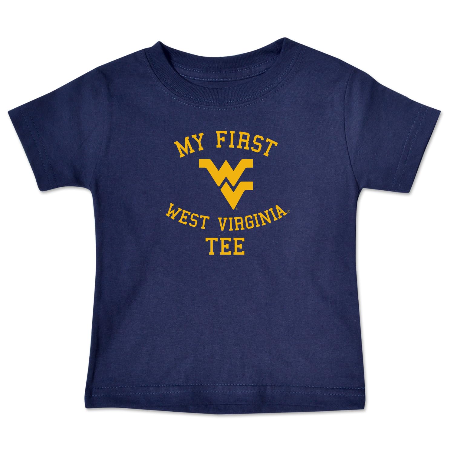College Kids NCAA West Virginia Mountaineers Infant Short Sleeve Tee, 12 Months, Navy