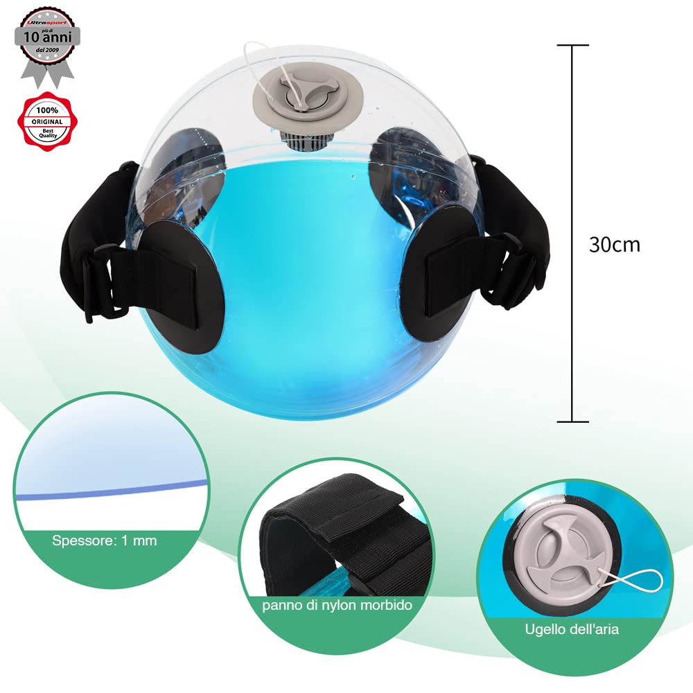 Ultrasport Aqua Fitness Bulgarian Bag, Sacca d'Acqua Riempibile con Acqua per Cardio Interval Addestramento Crossfit Sollevamento Pesi Borsa Pesi ad Alta Intensità
