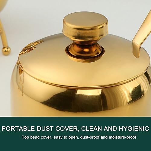 Miniatura 4 de Olla de condimentos de acero inoxidable y tarro de condimento a prueba de polvo, contenedor de almacenamiento con tapa, ollas para especias, sal,