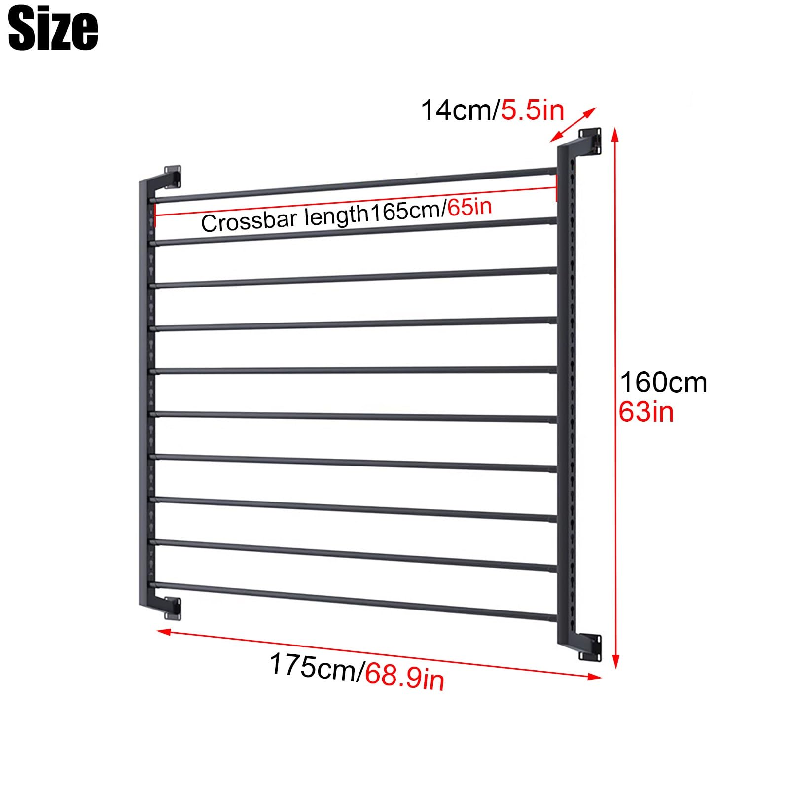 Soporte metálico de 10 niveles para vinilo de coche, expositor de rollos de tela para pared con barra ajustable, organizador de papel tapiz para películas de ventanas de coche comerciales, para garaje