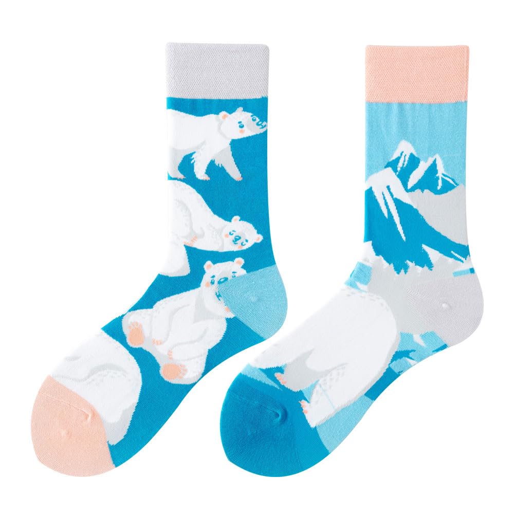 Calcetines Divertidos Unisex para Mujer y Hombre con Diseños Asimétricos en Par - Temas Animales, Comida, Fruta, Deporte y Arte en Algodón - Ideal para Regalos — view 178
