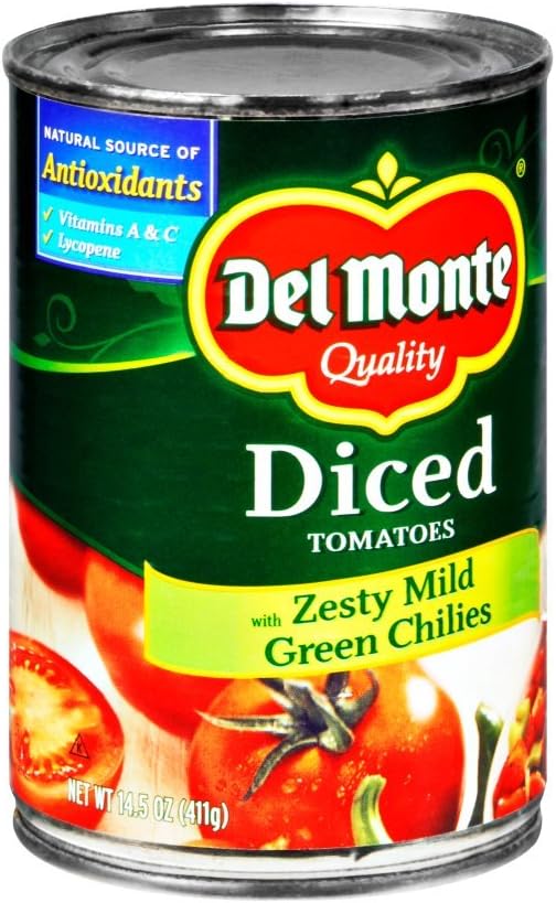 Del Monte Canned Diced Tomatoes with Green Peppers and