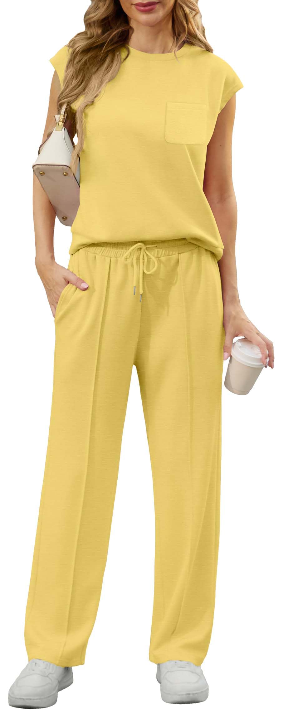 GRECERELLE Women's Sleeveless Sweatsuit Set