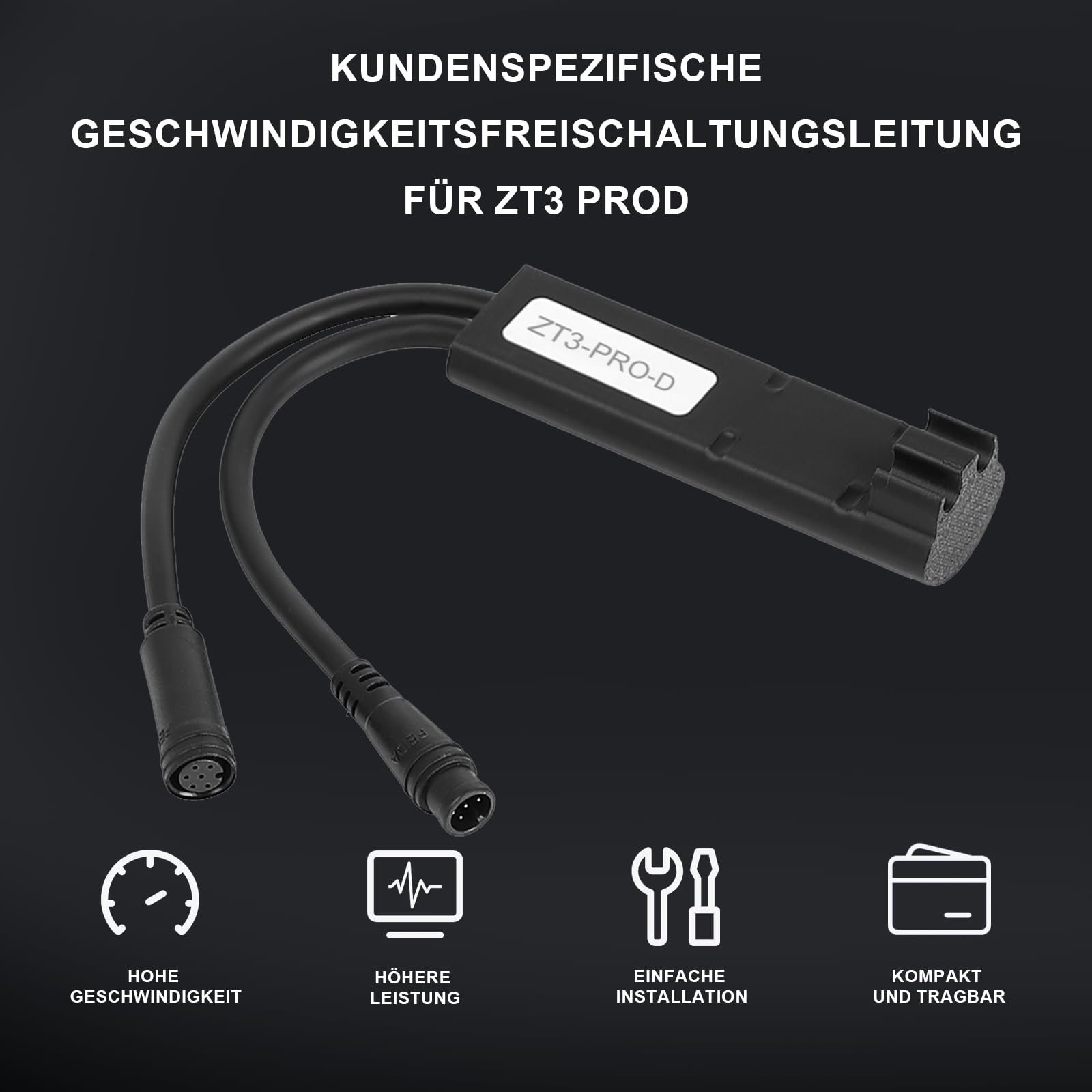 Geschwindigkeitsregler Elektroroller, Angepasstes Kabel kompatibel | mit Ninebot ZT3 PROD E/PRO D, zur Freigabe der Höchstgeschwindigkeit von 25 km/h für Upgrade-Zubehör