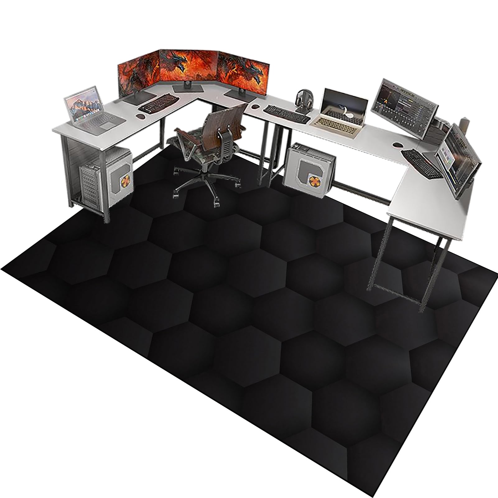 Fzamudng Office Chair Mats for Carpeted Floor, Carpet Protector Chair Mat, Gaming Chair Mat for Hardwood Floors Carpet Wooden Floors Non-slip Floor Protector, Desk Chair Mat for Carpet 200 x 300 cm