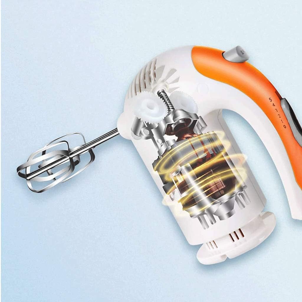 5 Speed Hand Mixer Electric, Power Kitchen Hand Mixers Stainless Steel Attachments and Storage Case