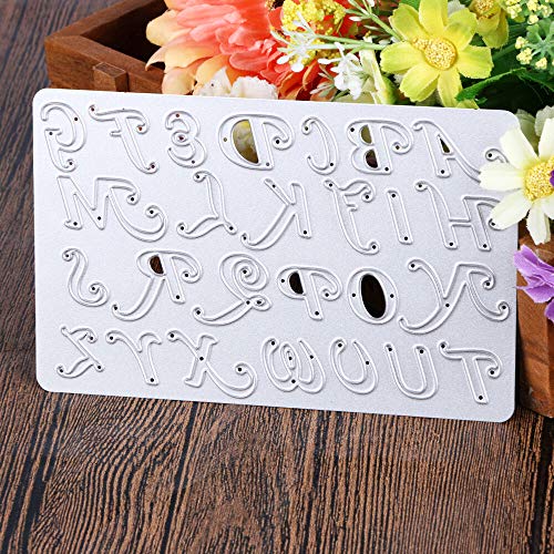 JKJF A-Z Alphabets 0-9 Numbers Scrapbooking Cutting Dies Set of 2 Metal Alphabet Stencils, Steel Cutting Dies for DIY Craft, Card Making, Upper Case Letters, Lower Case Letters and Numbers