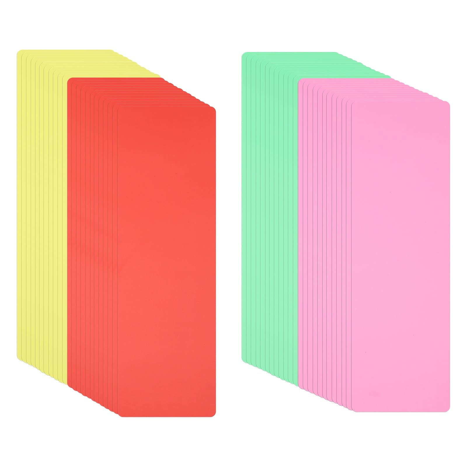 PATIKIL Separadores de libros con pestaña, 11.8 x 3.9 pulgadas, color amarillo/rojo/verde/rosa, carpeta de libros, separadores de archivos de tarjetas de índice con adhesivo para caja de