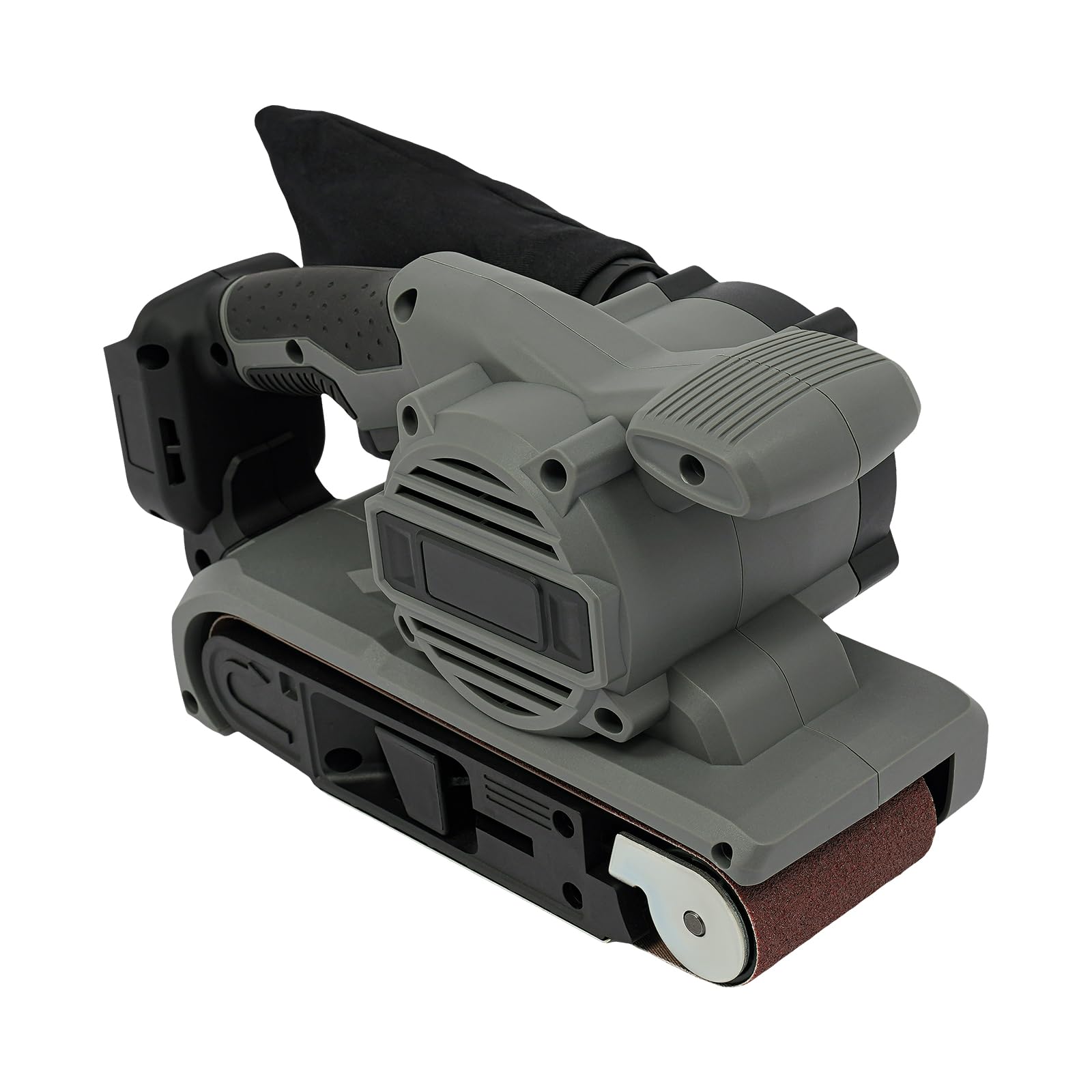 Lijadora de banda, 1200 W, sin escobillas, 6 niveles, 76 x 533 mm, para madera y metal | 180-300 m/min, bolsa para el polvo, asas ergonómicas, ABS resistente, para pulir y eliminar el óxido