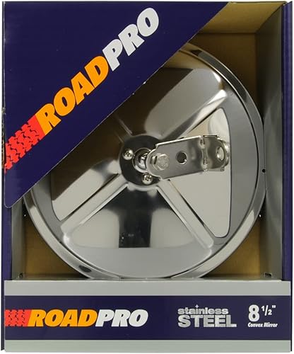 Miniatura 6 de RoadPro RP-20SOS Espejo convexo ajustable de acero inoxidable de 7.5 pulgadas - Perno compensado