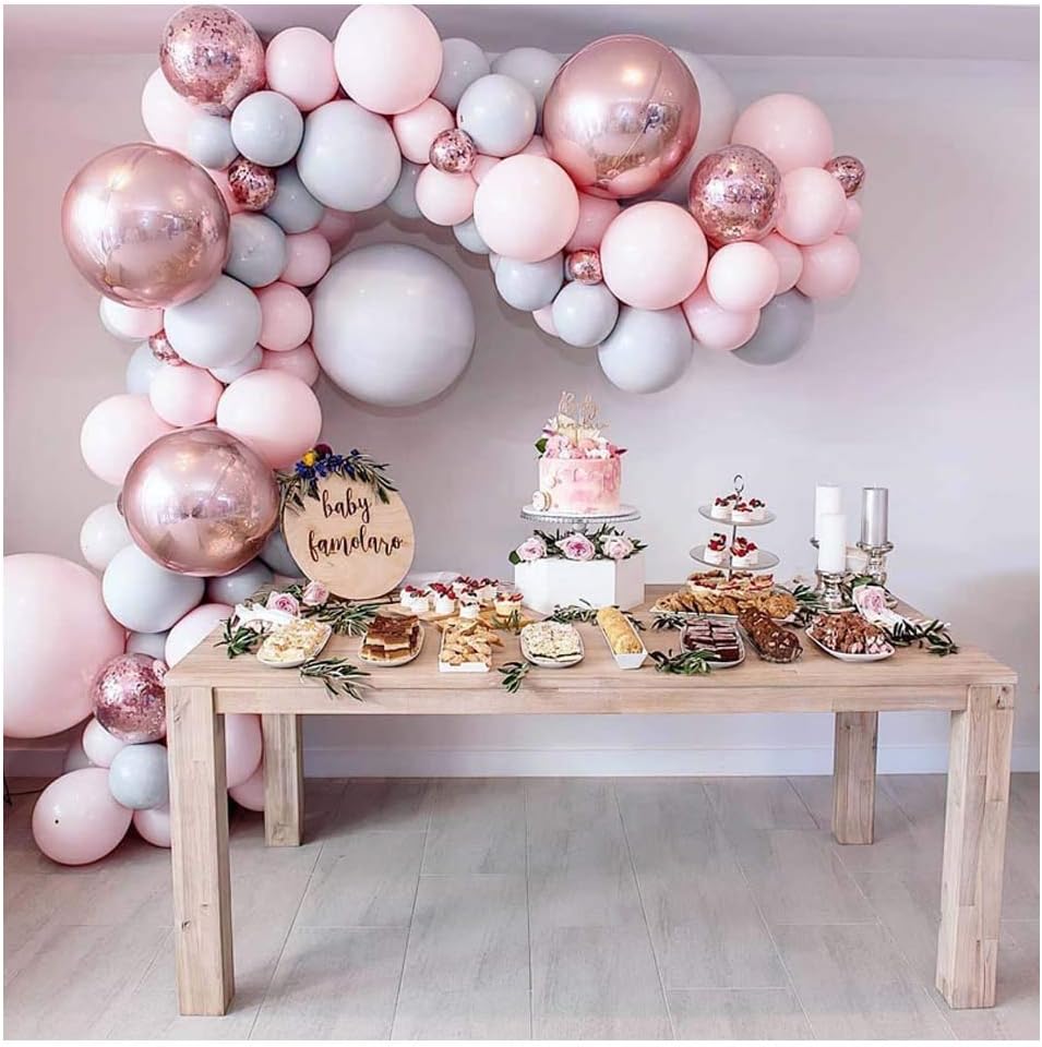 Balloon Garland Arch Kit Rose Grey
