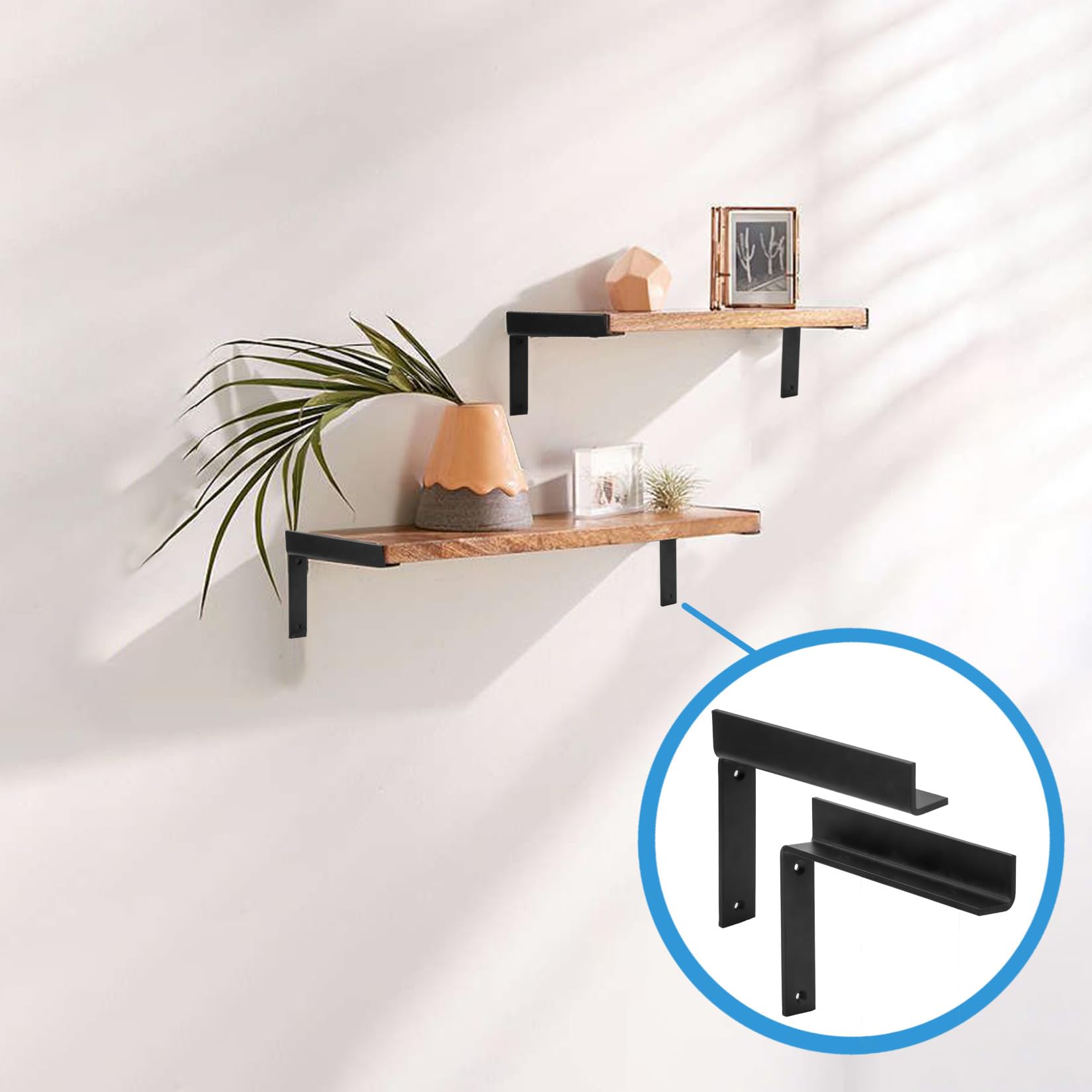 Plankhouder 15 x 10 cm, plankhoek zwart metaal, 15 cm, 90 graden plankdrager, plankdrager voor wandmontage en gipsplaat, draagkracht 100 kg, 4 stuks