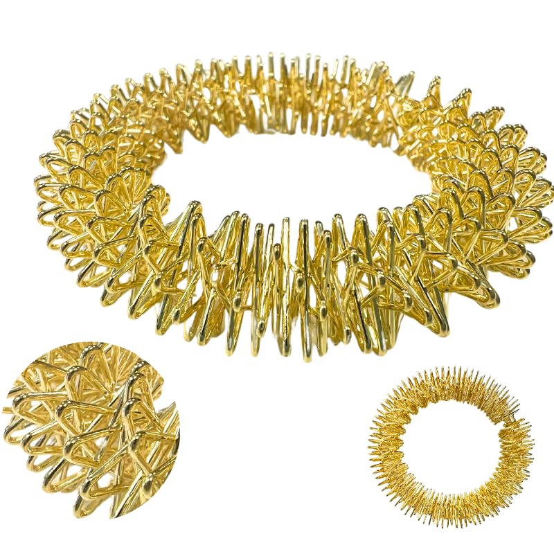 ATC Hand-Massagering für Hand und Handgelenk – Entspannungsring aus Federstahl – Silber oder Gold (1er oder 5er Set)
