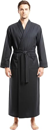 NORTY Soft Brushed-Cotton/Poly Flannel Robe for Men Shawl Collar