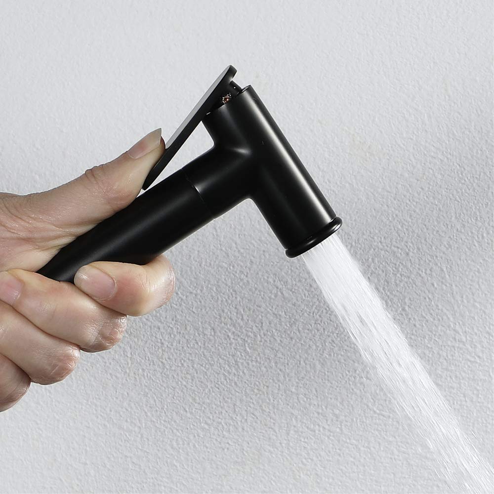 Ducha Bidet, Negro Pulverizador de Ducha Baño Latón Set de Ducha con Solo Agua Fría, Kit de Ducha para Bidé con Manguera Montaje en la Pared Bidé Pulverizador para la Higiene Personal