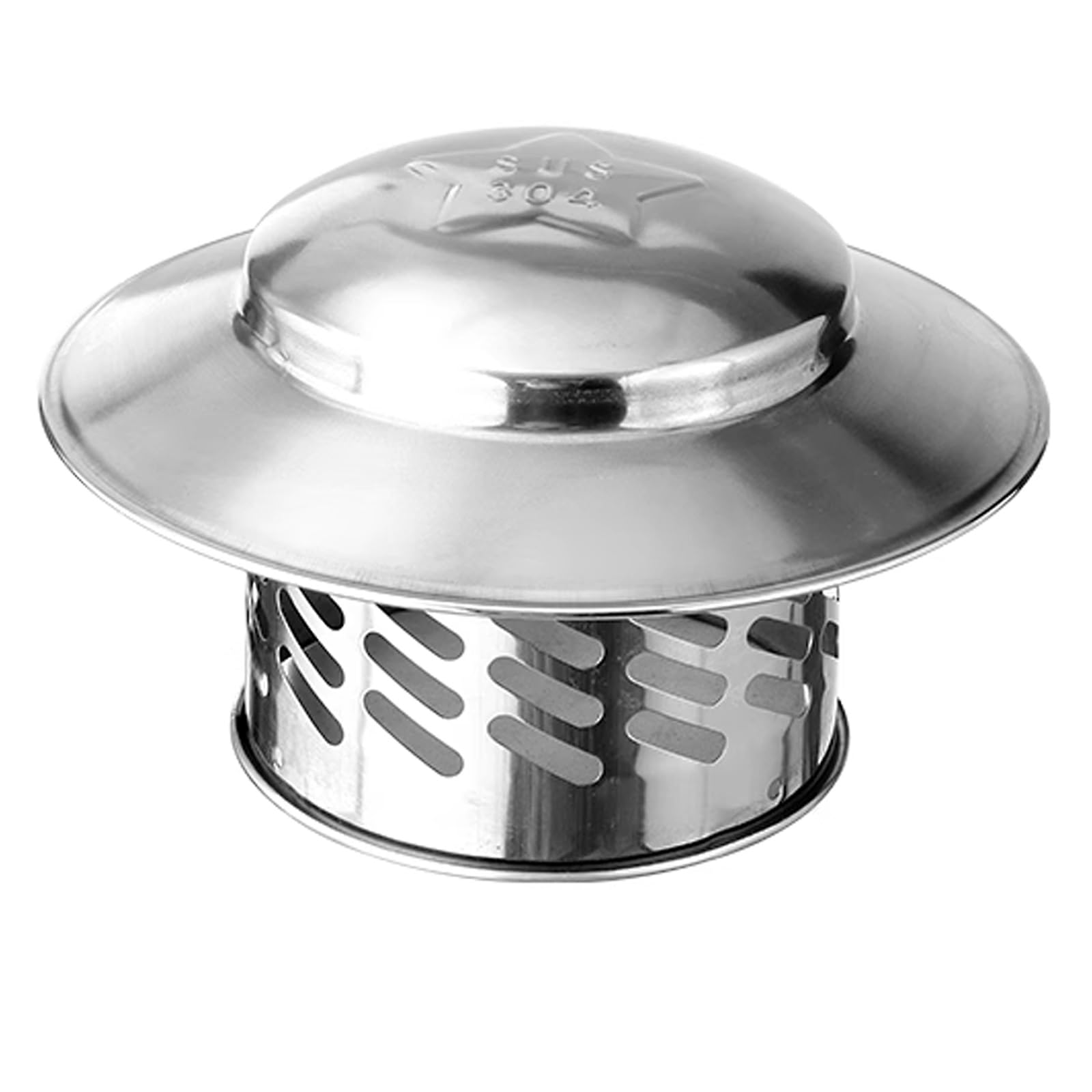 LMMIAOZ Stainless Steel Chimney Cap with Ventilation Mesh and Wider Brim, All-Weather Flue Cover for Outdoor Chimney Protection