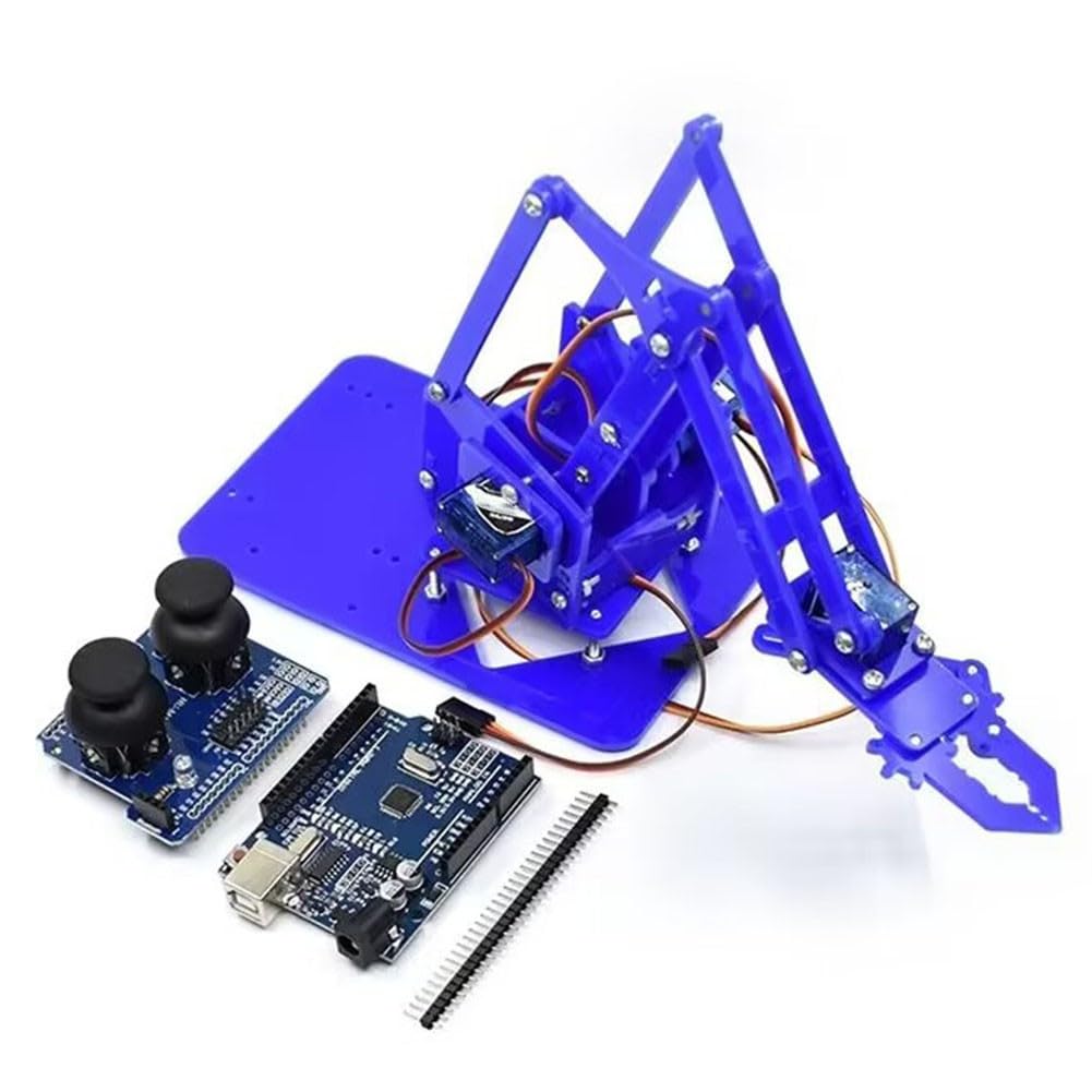 Akrylowe ramię robota zestaw chwytaków do Arduino, 5 V DIY zestaw do montażu z pazurem, STEAM zabawka edukacyjna dla młodzieży od 14 lat, czarny