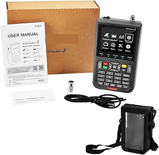 Satellite Finder Signal Meter V8 2/Finder Meter DVB-S/DVB-S2X Parabol Locator Finder Satellite FTA Satellite Receiver Digital TV HD LCD MPEG-2/4 H.264 for Adjusting Sat Dish (Color : V8 Finder 2 Bag