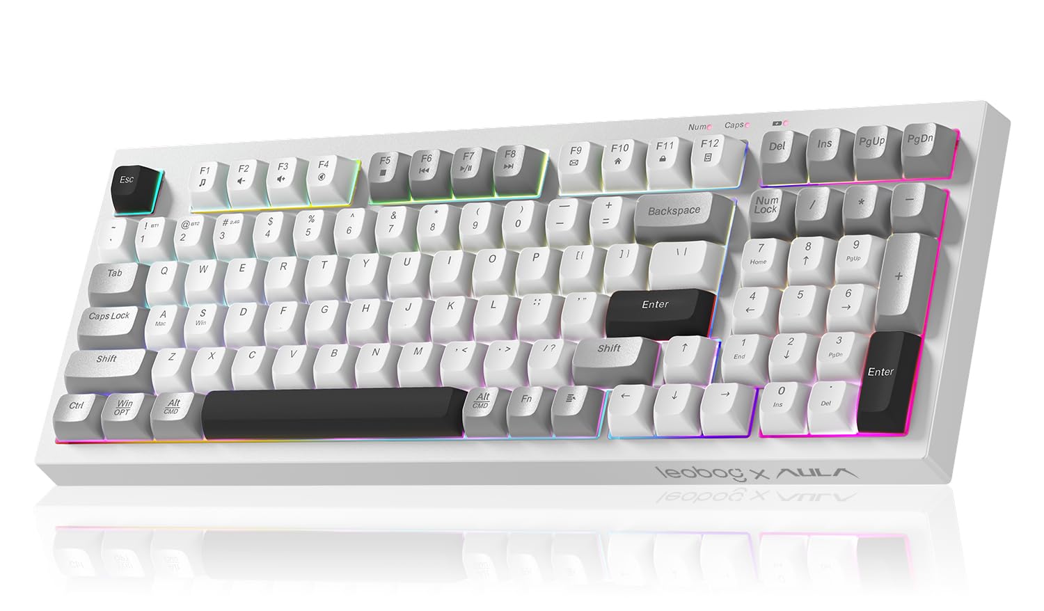 LEOBOG Clavier sans fil Aula 98 touches à membrane pour ordinateur