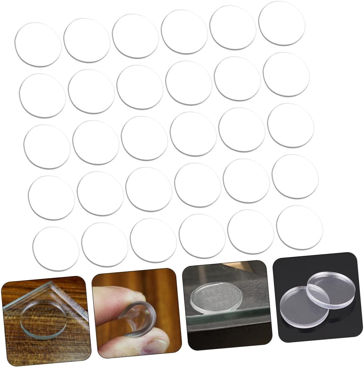 ULTECHNOVO 30pcs Non-Slip Furniture Pads Soft Gel Cushioning Floor Protectors for Chair Legs Shockproof and Anti-Wear Suitable for Hardwood and Tile Floors