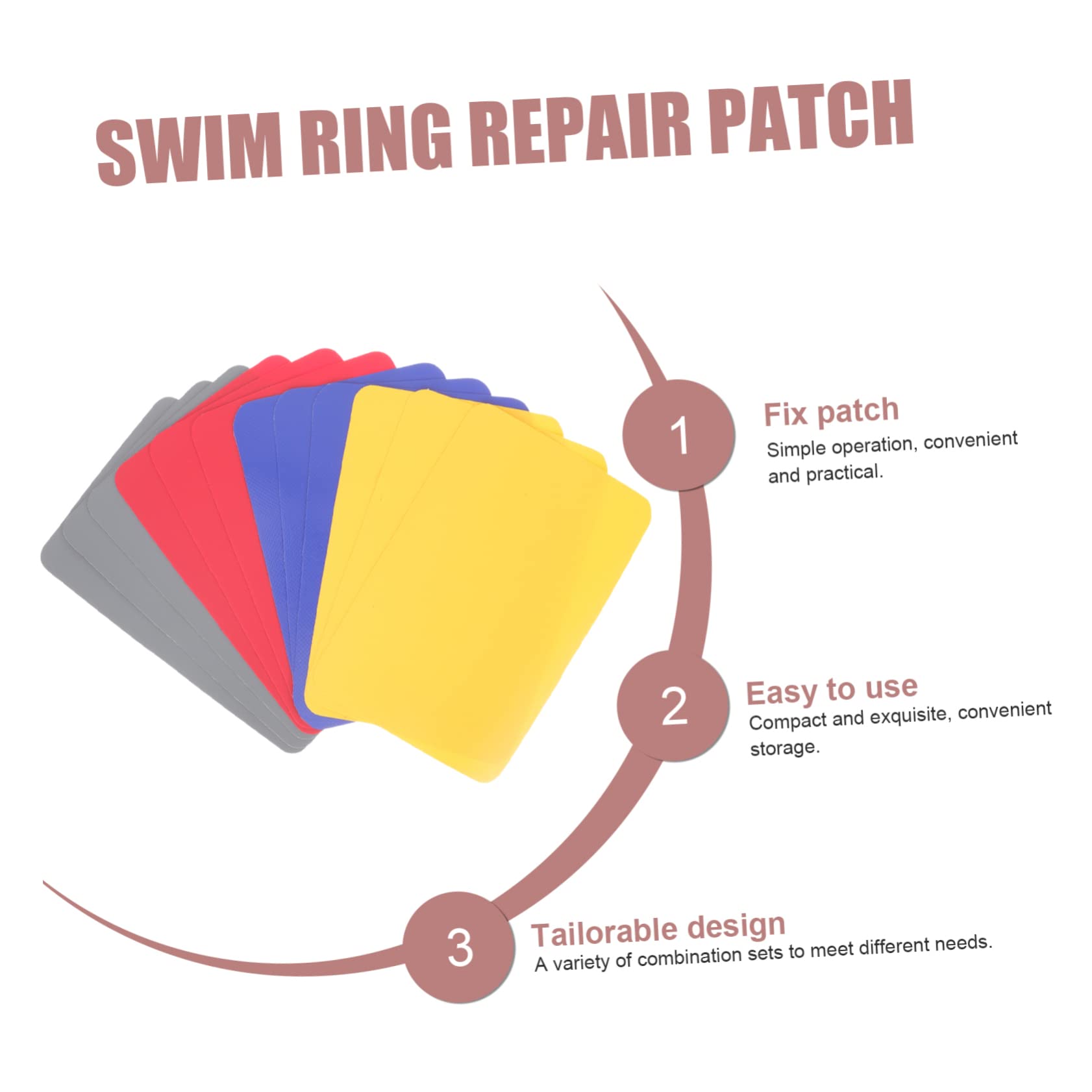 Sosoport 5 Sätze Reparaturflicken Für Aufblasbare Schwimmringe Aufblasbare Wasserrutsche Solar- Aufblasbare Matratze Schwimmer Netz Poolauskleidungen Teichfolie PVC-Material 12 Stück * 5