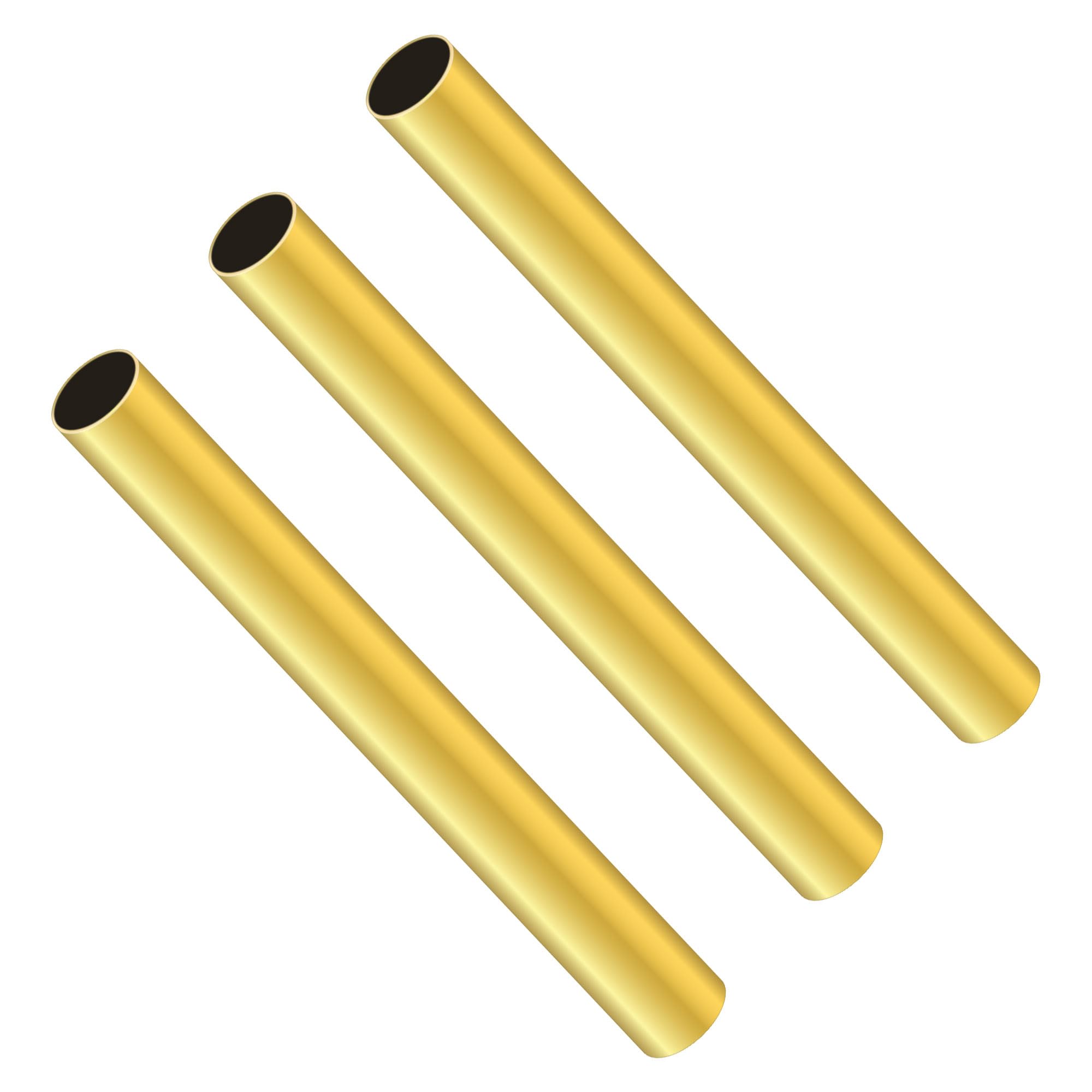 LAVMHAB Round Brass Tube 10mm OD x 0.3mm Wall Thickness x 200mm Length, Seamless Round Brass Pipes Tubing for DIY Craft (3 Pcs)