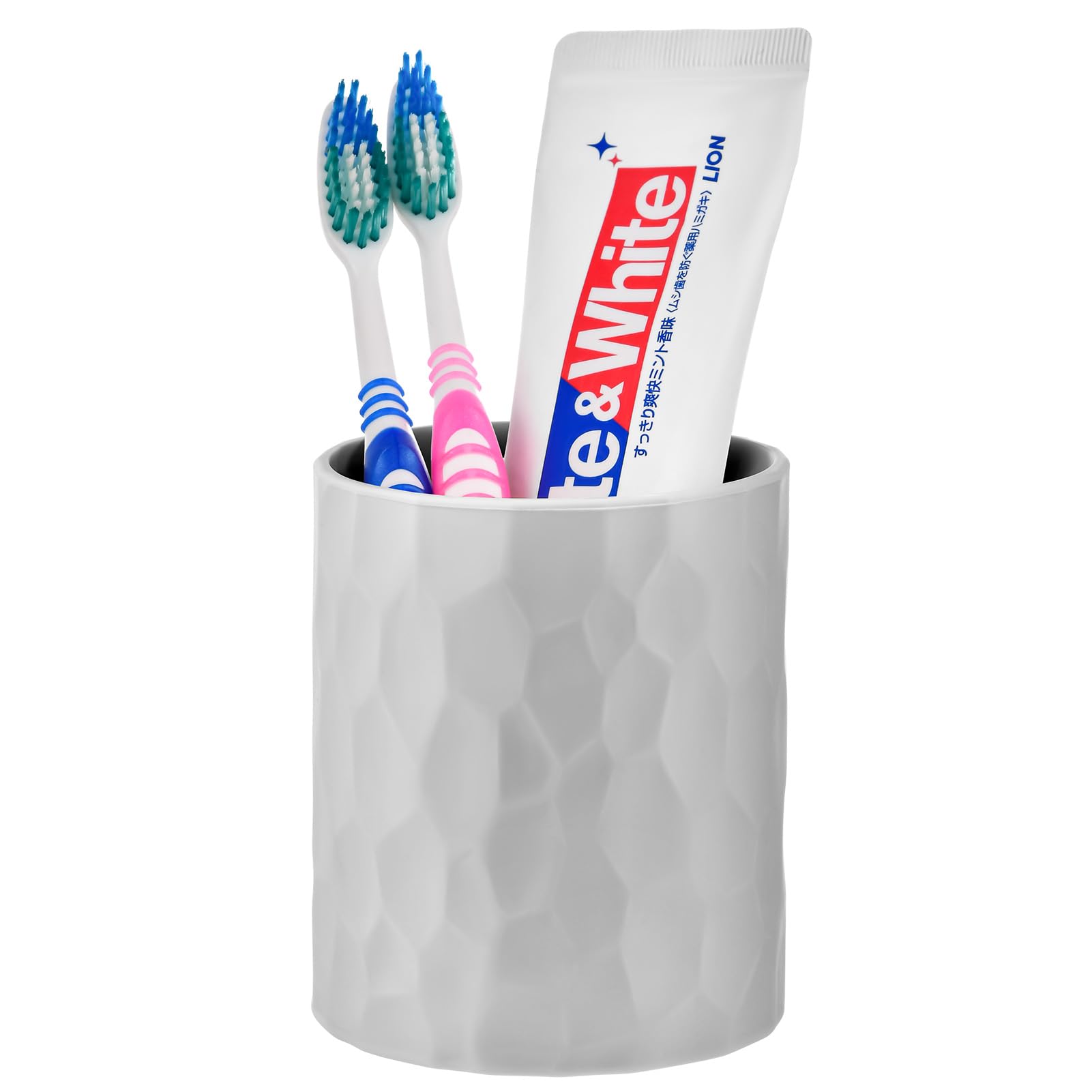 VITVITIToothbrush Holders for Bathrooms,Toothpaste Tooth Brushing Holder, Bathroom Organizer Countertop for Vanity/Makeup Brushes/Office Pen, Gray