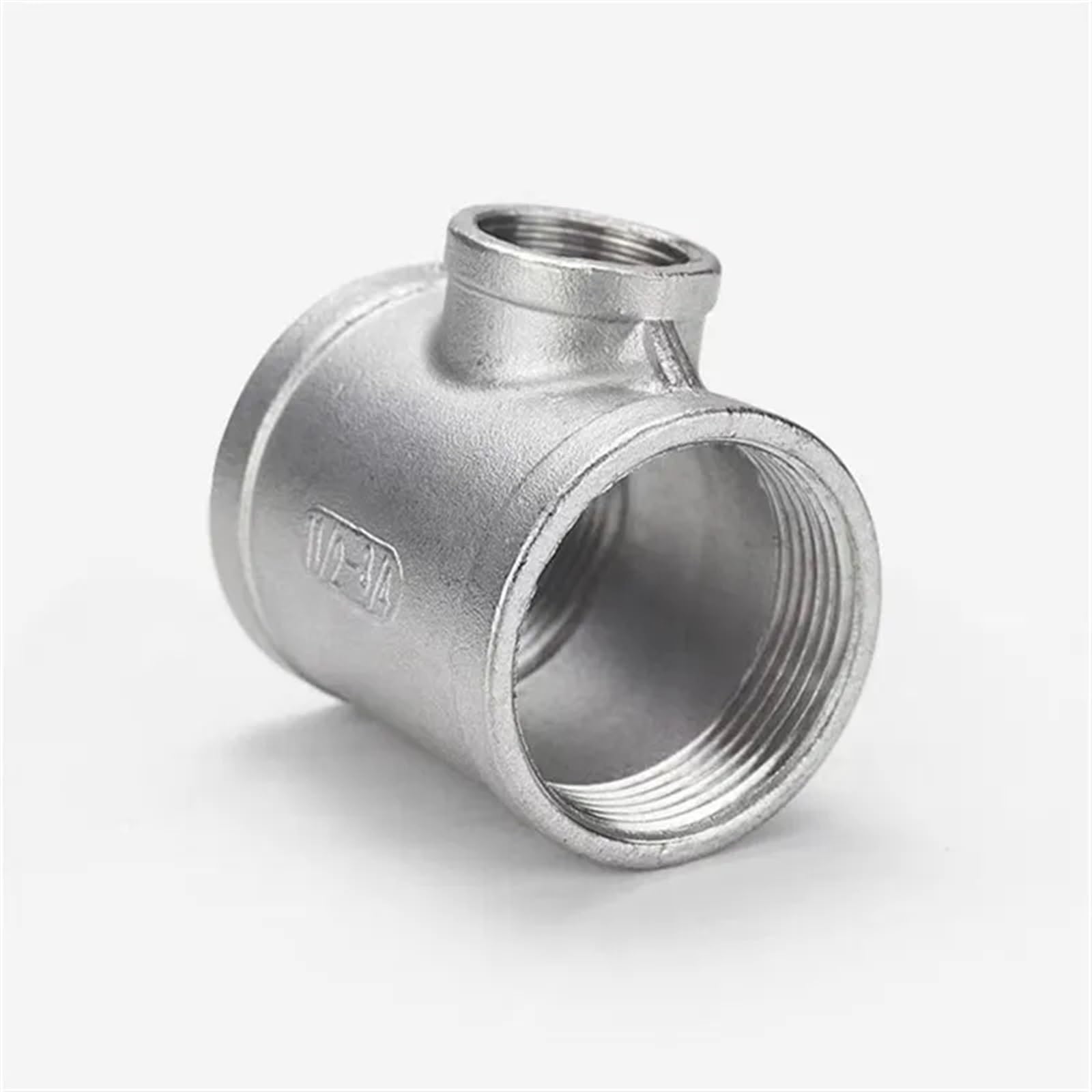 Reductor de Tres vías con Rosca Hembra en T Conector rápido de Tres vías Conector Reductor de tubería de Acero Inoxidable para Juntas de tuberías(DN50 x DN25 x DN50)
