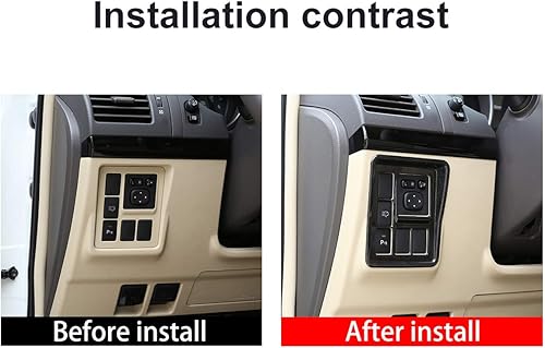 Miniatura 10 de Marco de ajuste del espejo retrovisor lateral del coche ABS cromado Accesorios para Toyota Land Cruiser Prado FJ150 150 2010-2019 (grano de madera