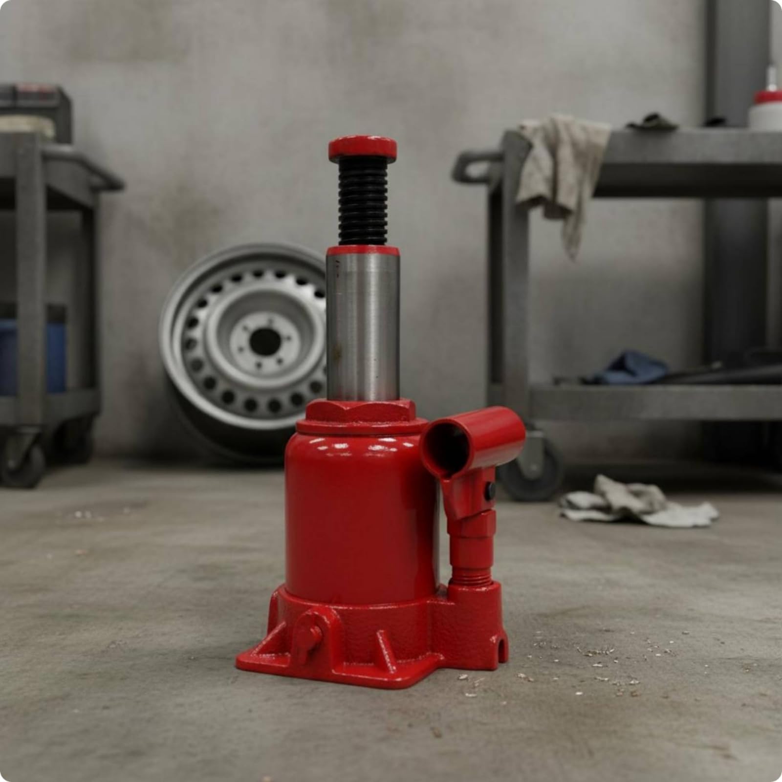 Cric Idraulico Bottiglia a Profilo Basso, Martinetto Idraulico A Bottiglia QYL10T, Altezza Minima 138mm, Corsa 70mm, Altezza Massima 248mm