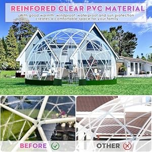 15*9.5FT Garden Dome Igloo, Outdoor PVC Bubble Tent Dome for 8-12 Person, Greenhouse Garden Igloo with Window, Waterproof Clear Dome Tent Suitable for Camping, Party, Wedding 1595FT Garden Dome Igloo Outdoor PVC Bubble Tent Dome for 8 12 Person Greenhouse Garden Igloo with Window Waterproof Clear Dome Tent Suitable for Camping Party Wedding