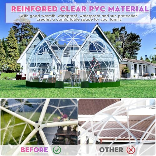 1595FT-Garden-Dome-Igloo-Outdoor-PVC-Bubble-Tent-Dome-for-8-12-Person-Greenhouse-Garden-Igloo-with-Window-Waterproof-Clear-Dome-Tent-Suitable-for-Camping-Party-Wedding 1595FT Garden Dome Igloo Outdoor PVC Bubble Tent Dome for 8 12 Person Greenhouse Garden Igloo with Window Waterproof Clear Dome Tent Suitable for Camping Party Wedding