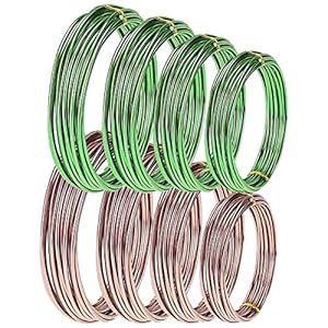 Zuzer 8 Rotoli Fili Bonsai Filo di Alluminio Anodizzato Filo in Alluminio Fili di Bonsai per Contenere Tronchi Piccoli di Rami 0.8mm/1mm/1.5mm/2mm
