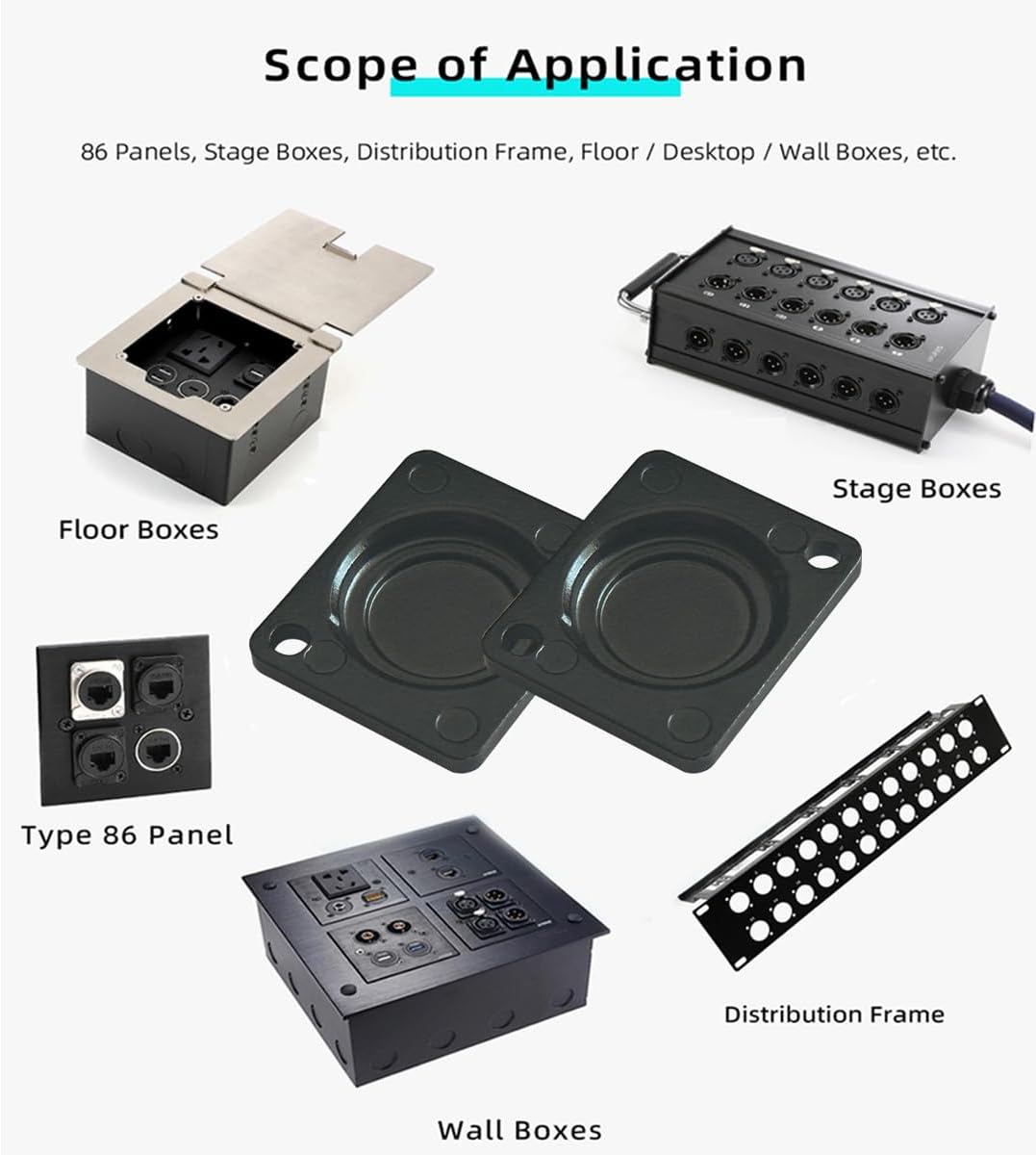 PENGLIN 10PCS Panel-Mount Blank Plate, D-Series Metal Rack Mount Plate for Chassis connectors,XLR Connectors