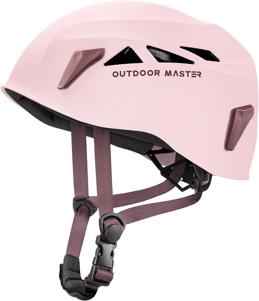 OutdoorMaster Casco de escalada Casco de rescate en roca Ajustable Ligero Montañismo Senderismo Espeleología Casco Adultos Casco de seguridad en el trabajo