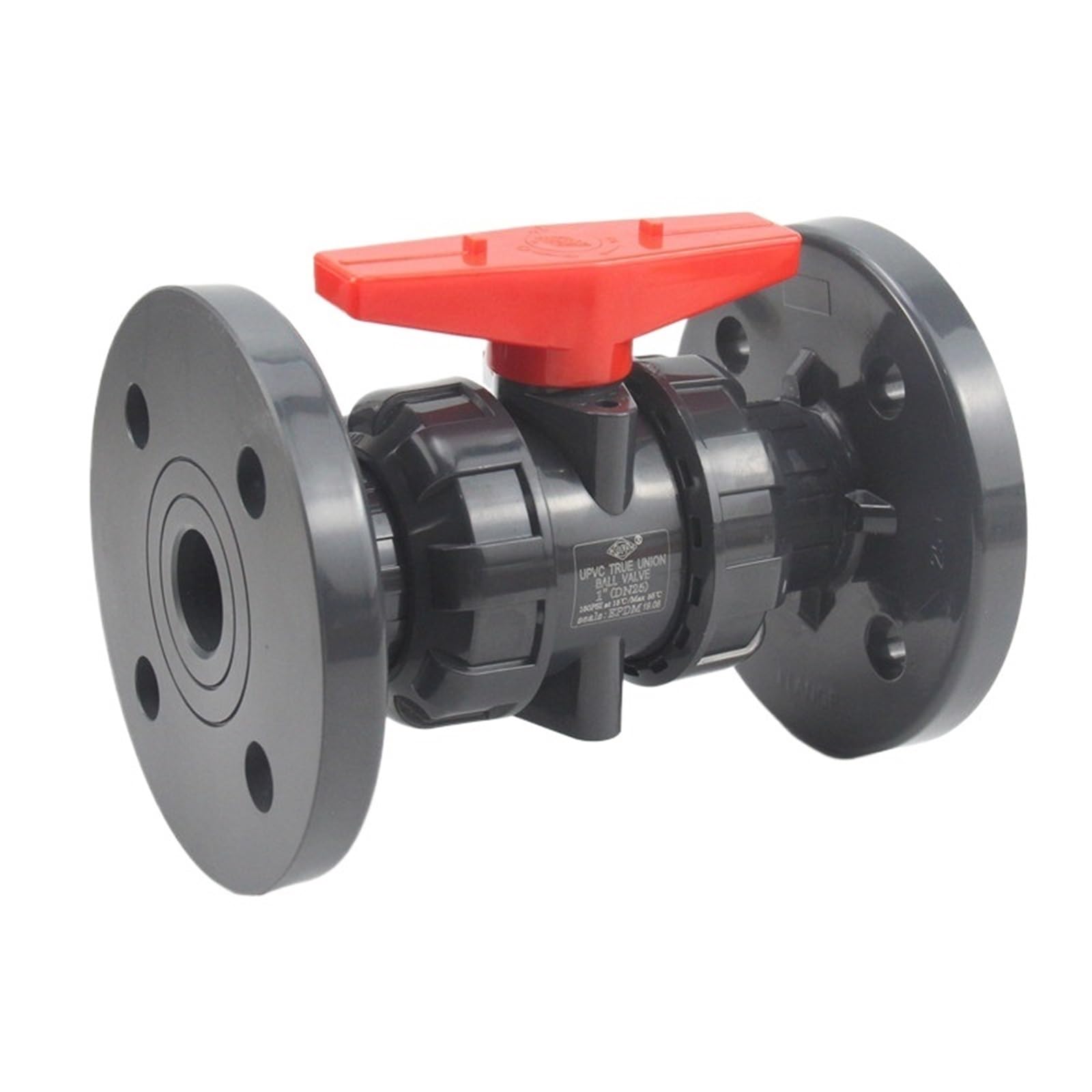 ITFOWIYD 1pc 1/2"~2" Flange Ball Valve Industrial Water Treatment PVC Pipe Valve Garden Water Pipe Connector Union Joint(1inch (DN25))