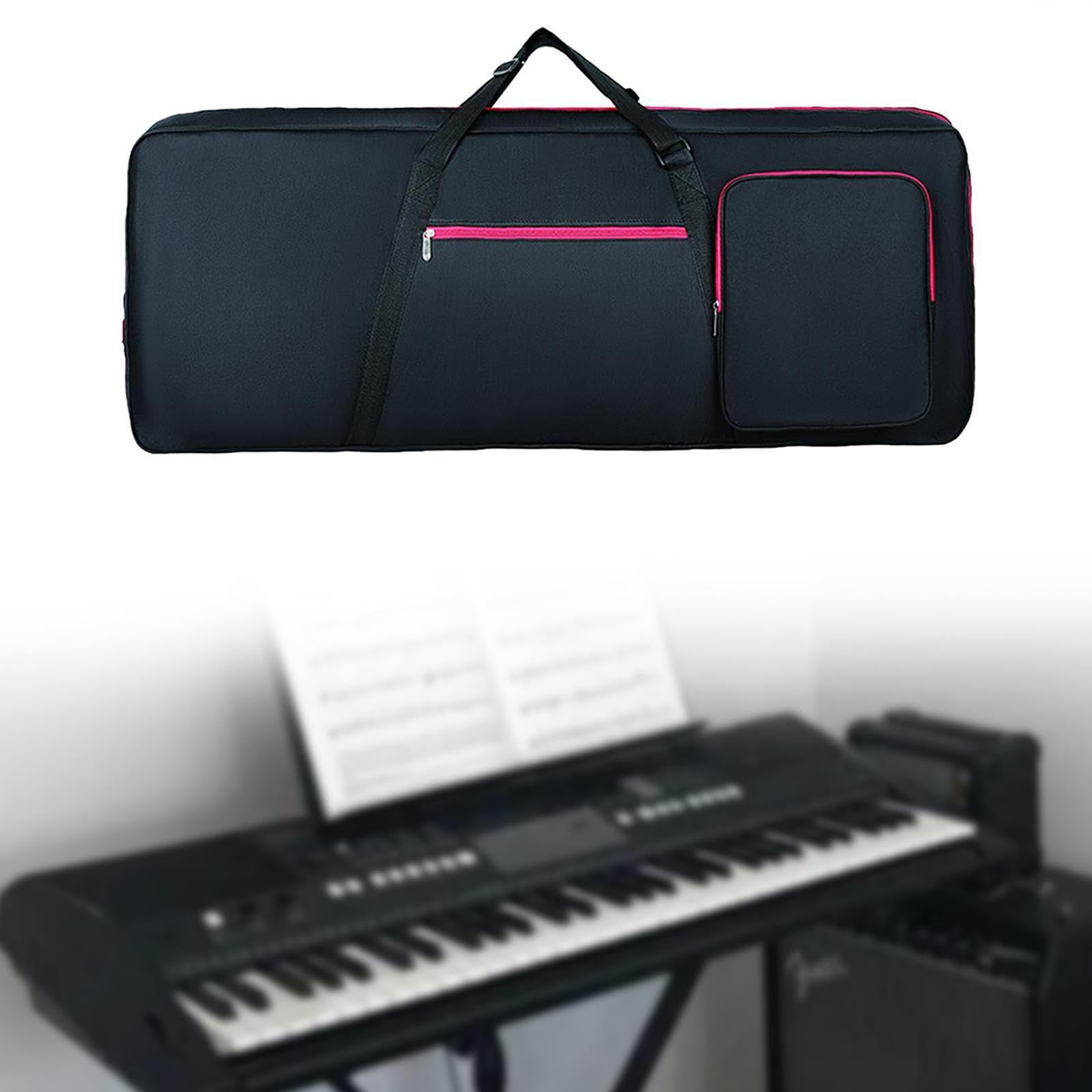 Zaino imbottito per tastiera a 61 tasti, grande capacità, con tasche extra per riporre spartiti e altri accessori musicali, zaino per tastiera a 61 tasti, custodia per pianoforte elettrico