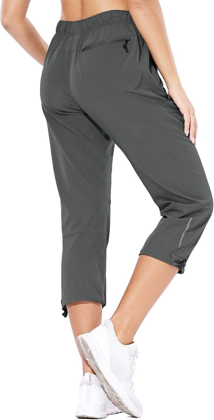 baleaf Women's Hiking Cargo Capris Outdoor Lightweight Water Resistant Pants UPF 50 Zipper Pockets - Image 2