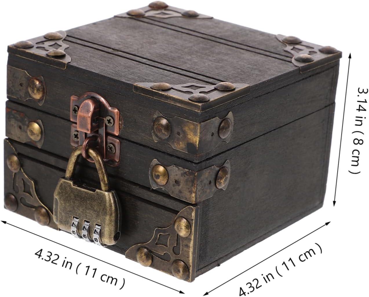 VALICLUD Vintage Trinket Box Wooden Keepsake Chest with Lid for Jewelry Storage Multi Purpose Treasure Box for Women and for Valentine Day Mother Day Birthdays and Anniversaries