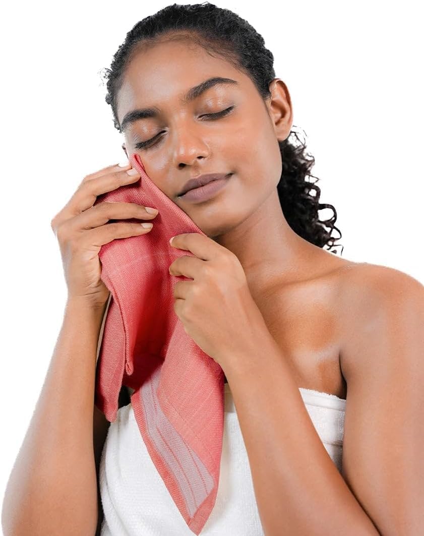 Doctor Towels World's First Aloevera DoubleCloth Face Towel | Australian Formulated Antimicrobial Treated | High Absorbent & Skin Friendly | 45 x 45 cm | Pack of 4 | Apricot Brandy-image-29