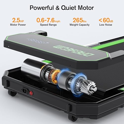 Miniatura 5 de DAEYEGIM Cinta de correr para caminar debajo del escritorio, cinta de correr eléctrica compacta plegable para oficina en casa con pantalla táctil
