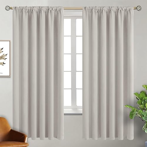 Miniatura 8 de BGment Cortinas opacas con bolsillo para barra y pestaña trasera para dormitorio, cortinas de oscurecimiento con aislamiento térmico para sala de