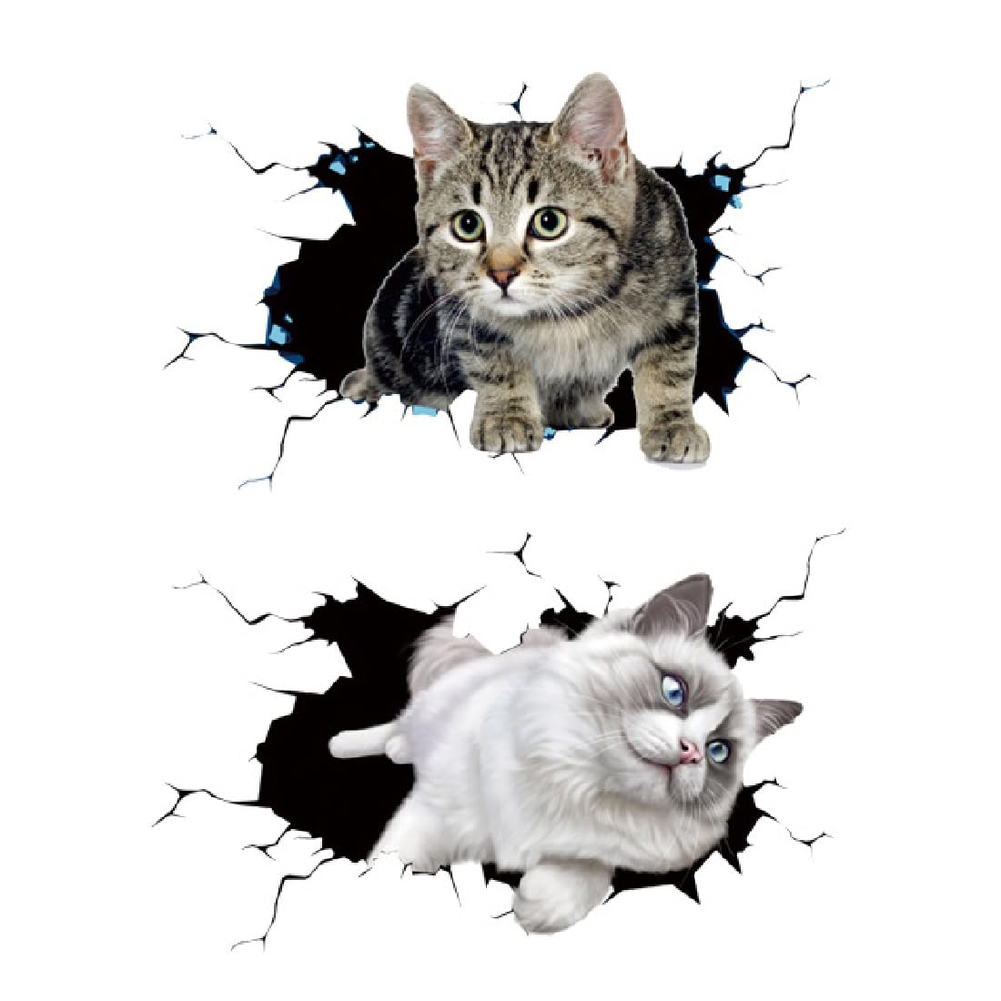 Decoraciones De Gatos Lindos Pegatinas, 2 piezas Calcomanías para Coche con Gatos, Pegatinas de Gatitos Lindos, Divertidas Calcomanías para Coche, Adhesivos de Animales, 18 * 11CM