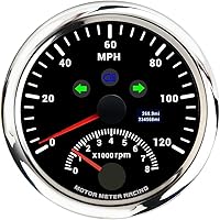 Vista 13 de MOTOR METER RACING W Pro 85mm 3-3/8" Velocímetro GPS Digital Odómetro 200 MPH/300 KMH Impermeable Dial Blanco LED Rojo para Coche Camión Marino