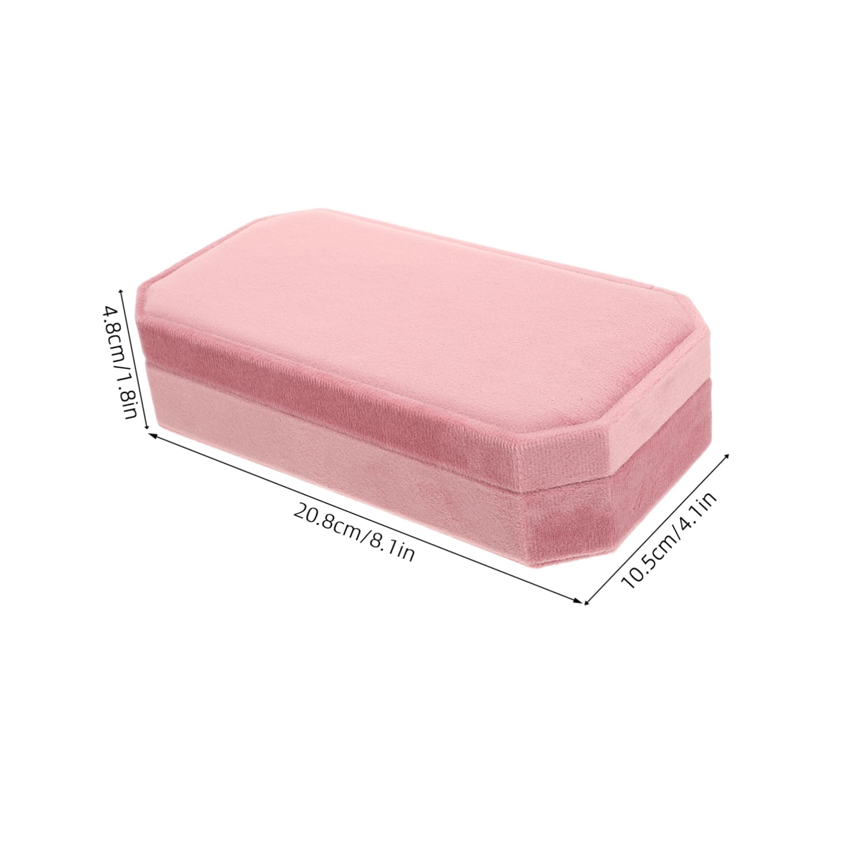 Gatuida Caja Pequeña para Joyas Rosa Organizador Octogonal de Terciopelo con Tapa Estuche Portátil para Almacenamiento y Protección de Anillos y Pendientes