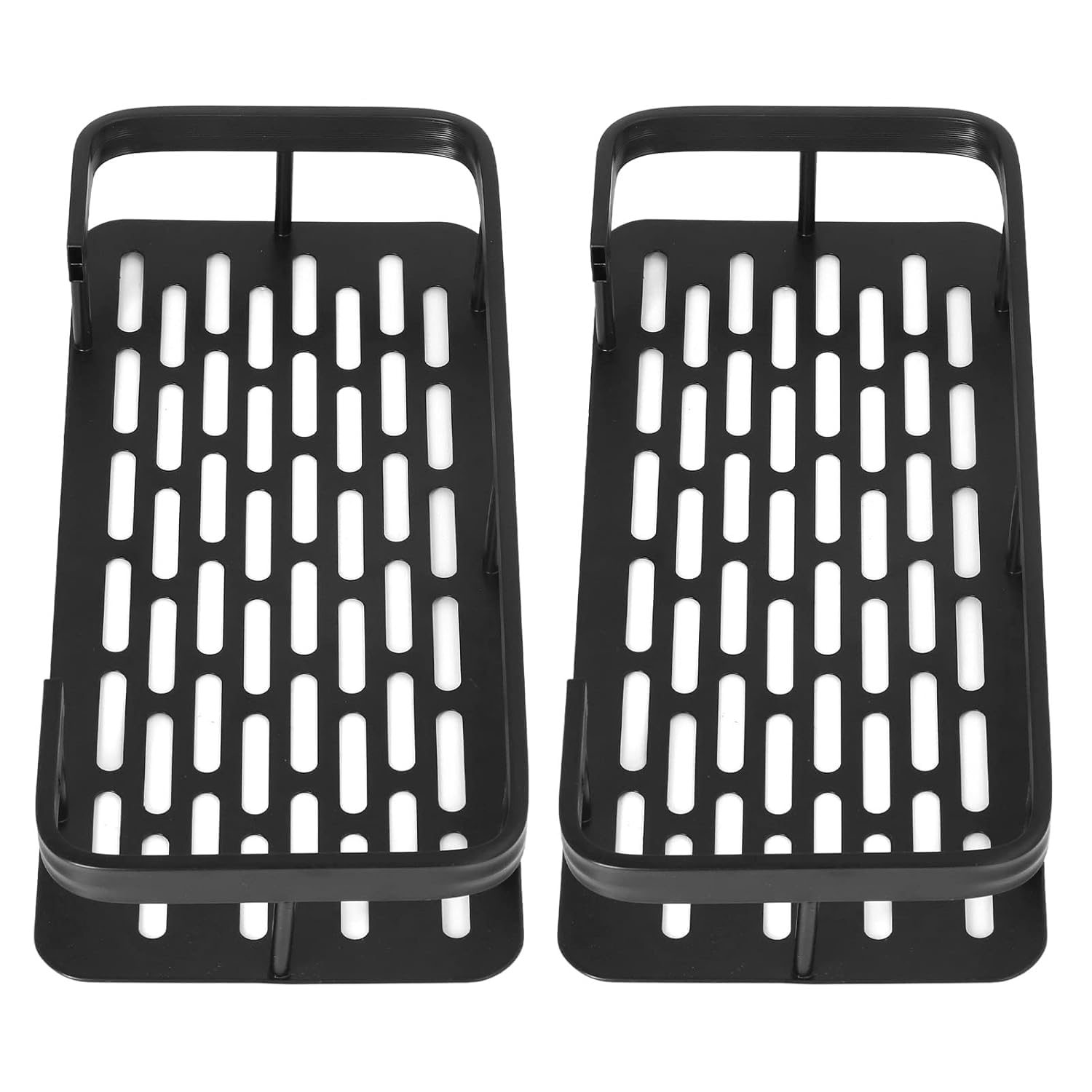 G & P ENTERPRISE Self Adhesive Bathroom Shelf for Wall, Bathroom Organizer Rack for Bathroom Accessories Storage Organiser Stand,Wall Mounted Bathroom Shelves Without Drilling,Black,2 PCS-image-1