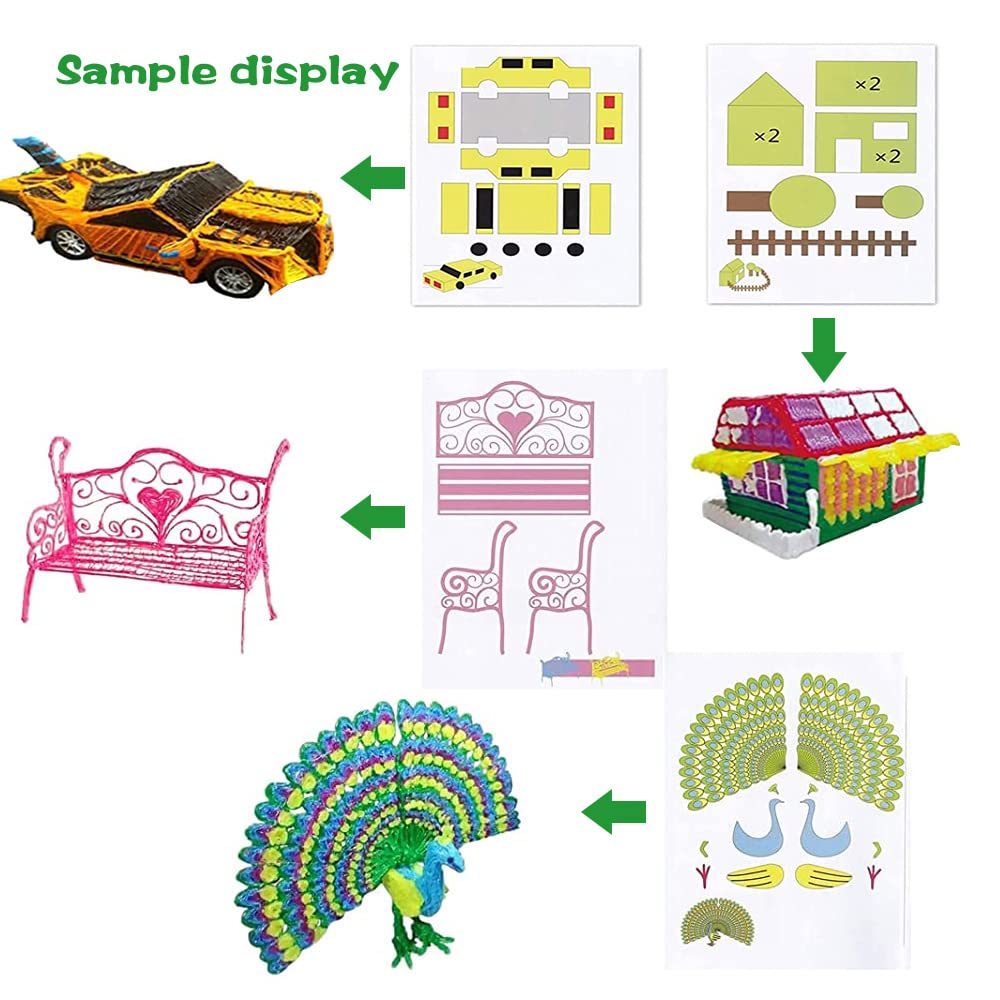3D Druckstift Vorlage 3D Stift Vorlagen Mädchen 3D Pen Vorlagen Erwachsene Malerei Graffiti-Vorlage für 3D Stift Kinder DIY Geschenk